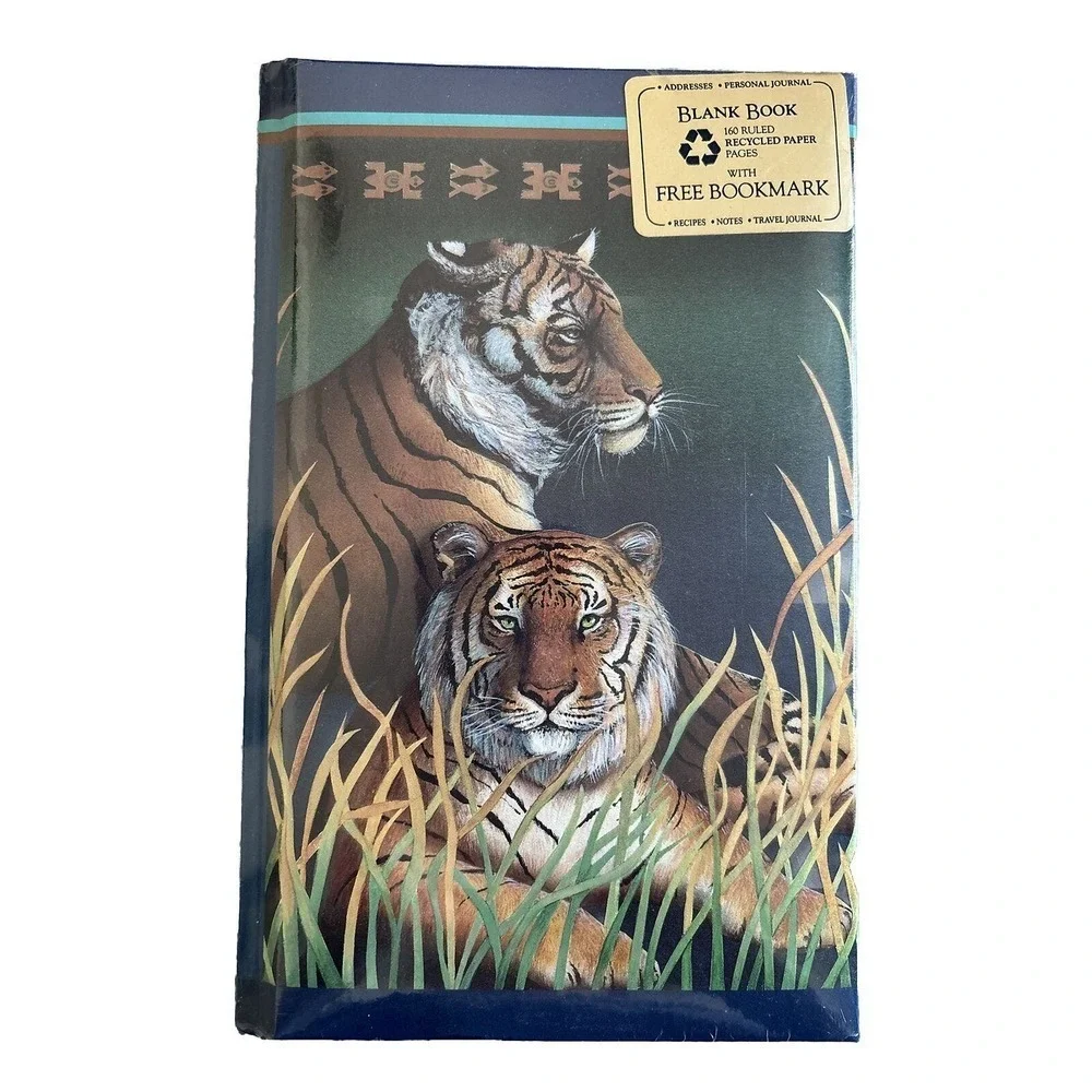 NWT Sealed Quality Artworks Tiger Tigers journal Blank book Diary with bookmark